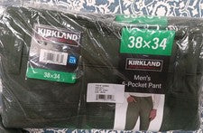 Pantalones Kirkland Signature de 5 bolsillos para hombre - verdes 38 x 34