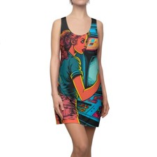 Vestido Para Mujer Espalda Corredora Estilo Retro Años 80 Arcade Bebé Video Jugador Niña Cultura Pop