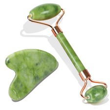 Rodillo facial de jade BAIMEI IcyMe y Gua Sha, herramientas para el cuidado de la piel de belleza facial, auto