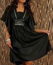 Moda Mujer Girly Vestido Túnica Plata Piedras Satén Brillo 34/36/38 Negro Neu