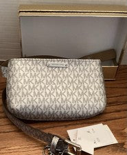 Bolso Cinturón Michael Kors 29556195CG Para Mujer Plateado Diseño Logo Herrajes Plateados Nuevo con Etiquetas