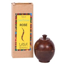 Tarro de madera de larga duración Lasa Aromatic Rose perfume sólido natural fragancia corporal