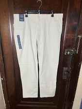 NUEVO CON ETIQUETAS ROUNDTREE & YORKE Pantalones Para Hombre 40x32 (40x31) Chino Perfecto Andrew Fit Tostado Nuevo