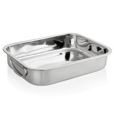 Asador / Bandeja de almacenamiento, acero inoxidable, 33x24 - 43x31 cm a elegir, con asas