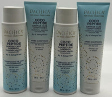 4PK Pacifica Coco Peptide Acondicionador y Champú Cuidado de Daños ~ 8 FL OZ CADA UNO ~ NUEVO