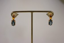 Pendientes London BlueTopas 9Kt GG! Joyería piedra preciosa piedra curativa joyería auténtica ¡NUEVA!