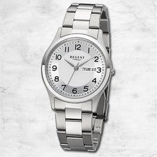 Regent metal reloj para hombres reloj de pulsera cuarzo plata correa de metal URF1276