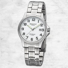 Regent metal reloj para hombres reloj de pulsera cuarzo plata correa de metal URF1434