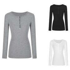 Sencillo Monocolor Mujer Camiseta Manga Larga Cuello Redondo Basic Moda Top Vestido