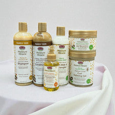 African Pride Moisture Miracle Hair Care Set - Champú, aceites y peinado