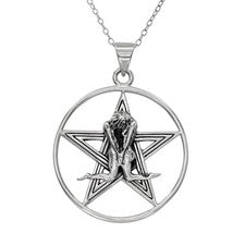 Collar Colgante Pentáculo Amantes - Plata de Ley Wicca Amor Fertilidad Talismán