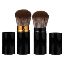 Kit de 2 brochas cosméticas duraderas brochas de belleza de maquillaje negras para mujer