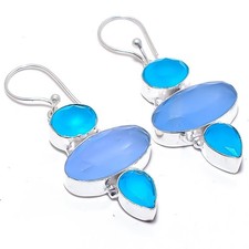 Pendiente de joyería de plata esterlina 925 hecho a mano con piedras preciosa...