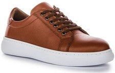 Justinreess Entrenador para Caminar de Cuero Tostado Suave con Cordones para Mujer en Tostado Reino Unido 3-8