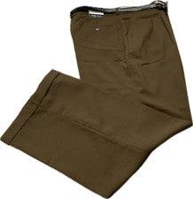 Nuevo con etiquetas Pantalones de vestir plisados Milano Moda grandes para hombre 50 cintura marrón pantalones puños