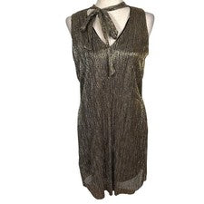 Sexy Vestido IZ Byer Mujer L Metálico Dorado Negro Plata Cambio Lazo Elastizado Fiesta