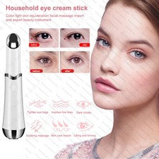 Masajeador de ojos varita antiarrugas varita calefacción vibración pluma ojo facial cuidado de la piel