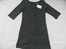 GEISHA bonito vestido elástico Animalpint Lurex verde negro talla S NUEVO