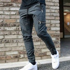 Pantalones De Cargo Chándal Ajustados Para Hombres Gimnasio Moda Multibolsillos