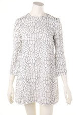 Vestido SI-JAY vestido recto recortes I 42 = D 36 blanco negro NUEVO