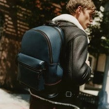Nueva Mochila Coach League Cuero Azul Estilo #11105