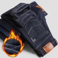 Pantalones vaqueros térmicos gruesos de invierno para hombre del Reino Unido forrados de lana pantalones elásticos*