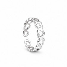 Anillo unisex ajustable multi corazón plateado joyería de moda para mujer regalo