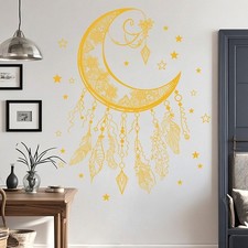 Pegatina de Pared Decorativa para Celebración Eid Oro Luna Estrella Mandala Diseño Vinilo