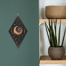 Decoraciones decorativas para sala de yoga para sala de estar en el hogar para arte de pared de madera geométrico