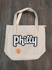 Bolso de Mano Philly Chenille Lona con Cremallera - Crema - Hecho a Mano Personalizado