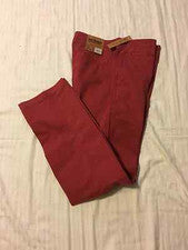 Urban Pipeline: Pantalones de sarga estilo pantalón frente plano para hombre: ladrillo rojo, 33 x 30