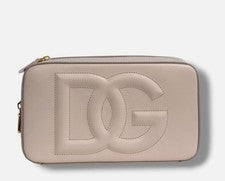 Dolce & Gabbana Mujer Marfil Logo DG Pequeño Cuero Cartera Bolso para Cámara