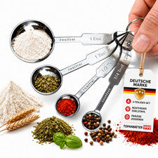 Juego de 4 cucharas dosificadoras de acero inoxidable para hornear cocinar vaso medidor especias