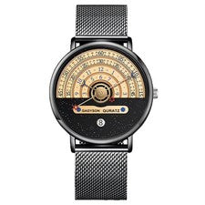 Business Men Watch Fashion Auto Date Stainless Steel Strap Quartz5026