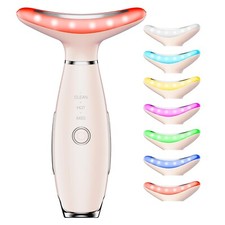Herramienta de escultura facial de cuello de 7 colores para el cuidado de la piel con vibración, térmica (verde)