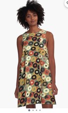 Disco de vestir diseño vinilo para mujer talla grande línea A