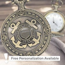 Reloj Bolsillo Guardia Costera de EE. UU. - Servicio Heroico Personalizado Regalo USCG Marineros