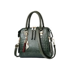 Mujer Cocodrilo Cuero PU Bolso de Mano Elegante Bolso Bandolera Bolso Cartera