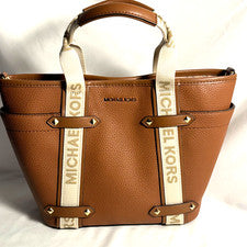 Bolso de Mano Michael Kors Maeve Pequeño Abierto Prensa con Lona Logo MK Bandolera Nuevo con Etiquetas