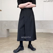 Para hombres Gótico Suelto Recto Pierna Ancha Faldas Pantalones Cortos Talla Grande Lo último