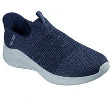 Zapato Deportivo Skechers Ultra Sin Cordones Ajuste Ancho Para Hombre 232901 Azul Marino/Azul Nuevo
