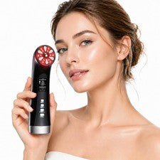 Masajeador facial 4 en 1 para cara y cuello, dispositivo de cuidado de la piel con luz roja para hinchazón