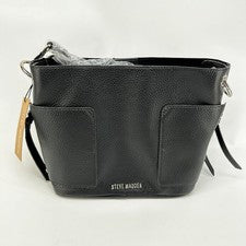 Bolso Steve Madden BSAMMY Bucket negro para mujer bolsillos interiores de cuero