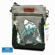 BIGFOOT SASQUATCH YETI LONA DOBLE BOLSILLO BANDOLERA MONEDERO RFID CHALA GRIS