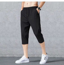 Pantalones sueltos lisos de moda deportivos informales transpirables rectos finos de verano para hombre
