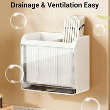 Soporte para utensilios de cocina con 2 compartimentos utensilios de cocina vajilla montaje en pared NUEVO