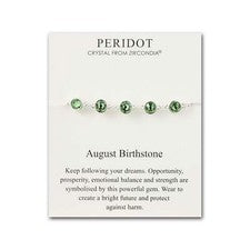Pulsera Piedra Natal Agosto Creada con Cristales Peridoto Zircondia®