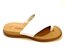 Zapatilla GABOR Dianette separador de dedos blanca forro de cuero nueva 2026 03.700.21