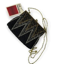 Bolso sin asas de noche Liz Thomas Bolso de hombro Cartera para mujer Negro con cuentas De colección Formal NUEVO
