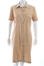 Vestido blusa mujer sin marca vestido camisero beige talla 38 M minimalista